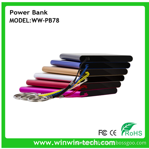 Europe Hot Selling 4000 mAh Polymer Battery Power Bank with Key Chain